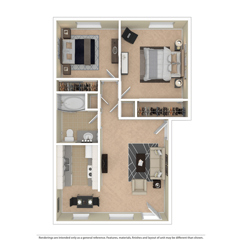 a floor plan of a 1 bedroom apartment